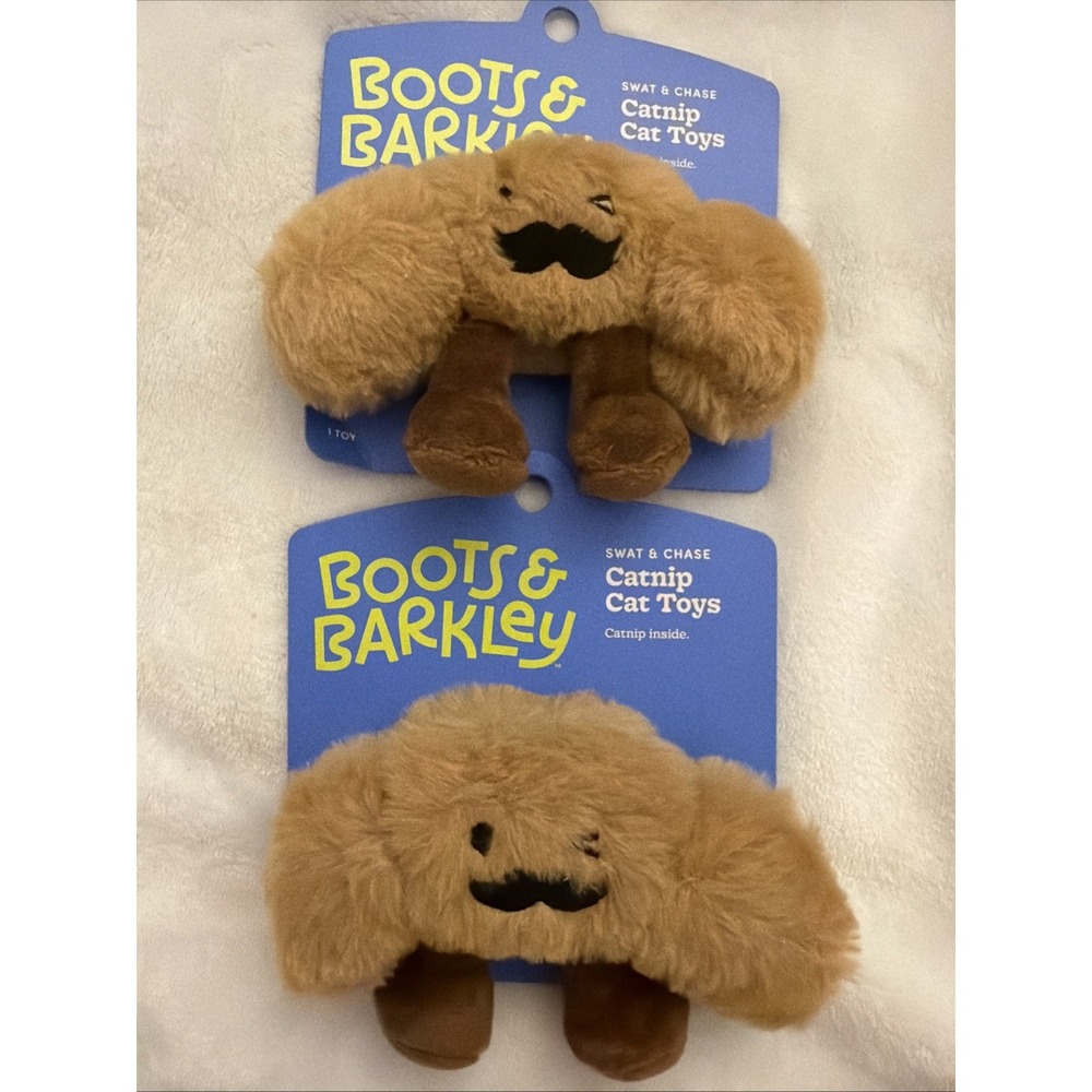 Boot and Barkley Catnip Cat Toys for Indoor Cats 2pack Mustache Wink Man